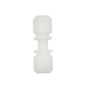 This solvent resistant connector helps connects two tubes (ID: 3mm, OD: 4mm) together.