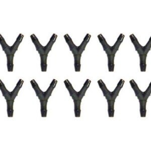 Y Tube Fitting ID Tubing 1.6MM Nylon Black (100 pcs)